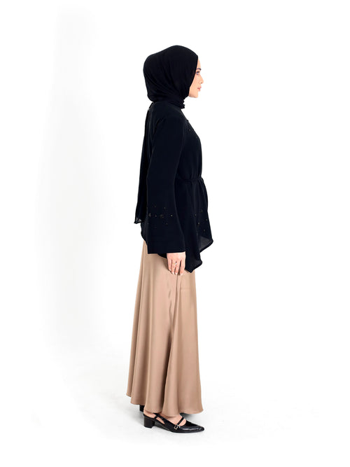 Nude Satin Skirt