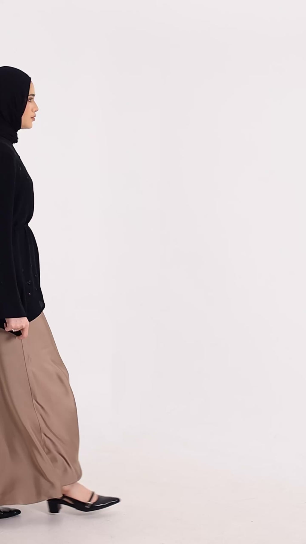 Nude Satin Skirt