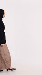 Nude Satin Skirt